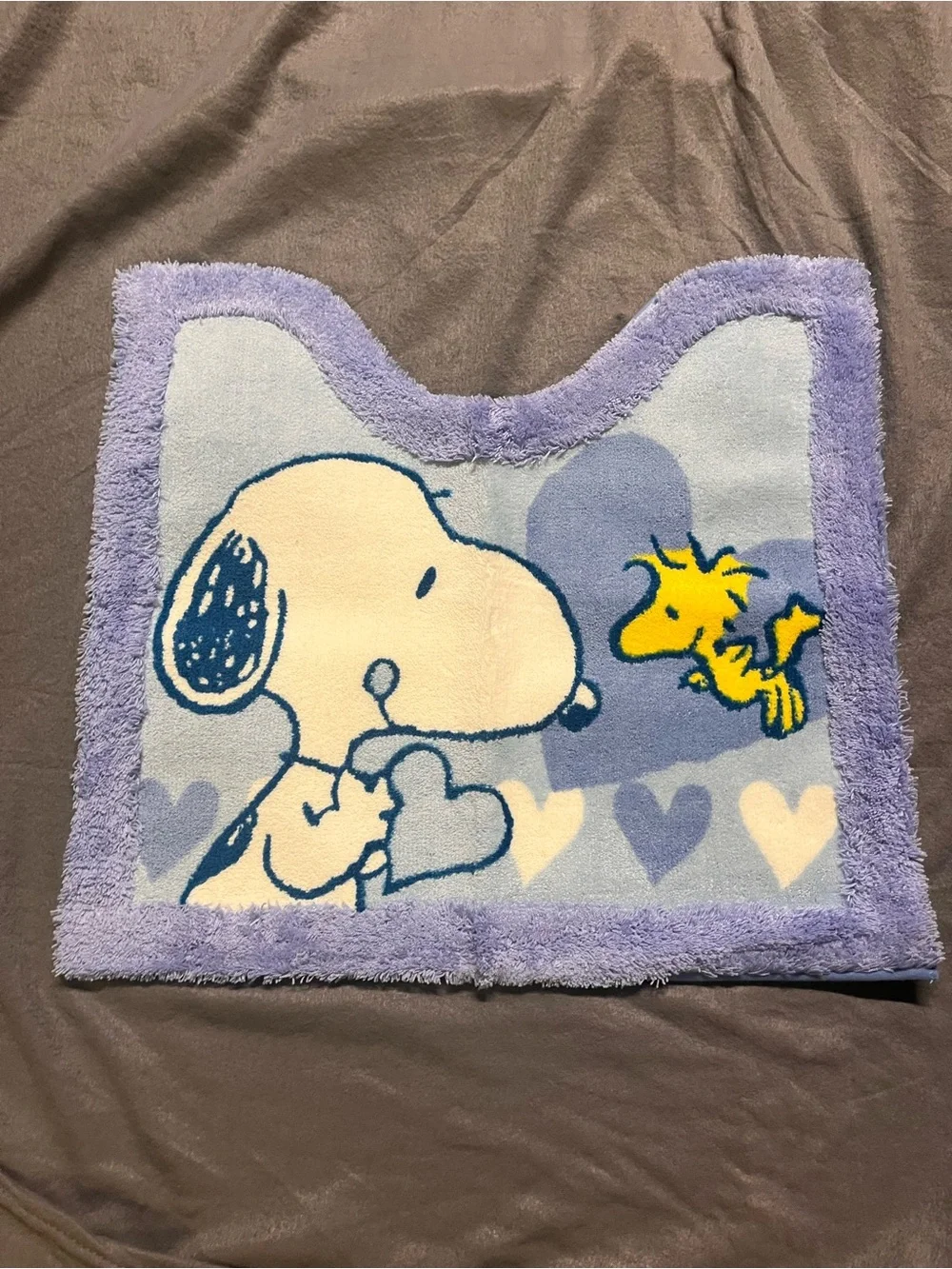 Peanuts Lavender & Yellow Snoopy and Woodstock Bath Mat